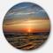 Designart - Red Sunset with Dark Ocean Waves' Seascape Metal Circle Wall Art